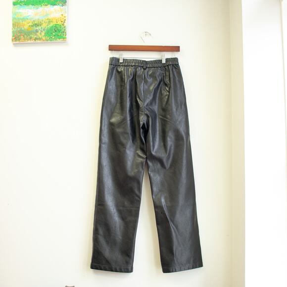 Fashion Cloths High-Rise Straight-Fit Faux Leather Pants Size Women's Large - Picture 2 of 6